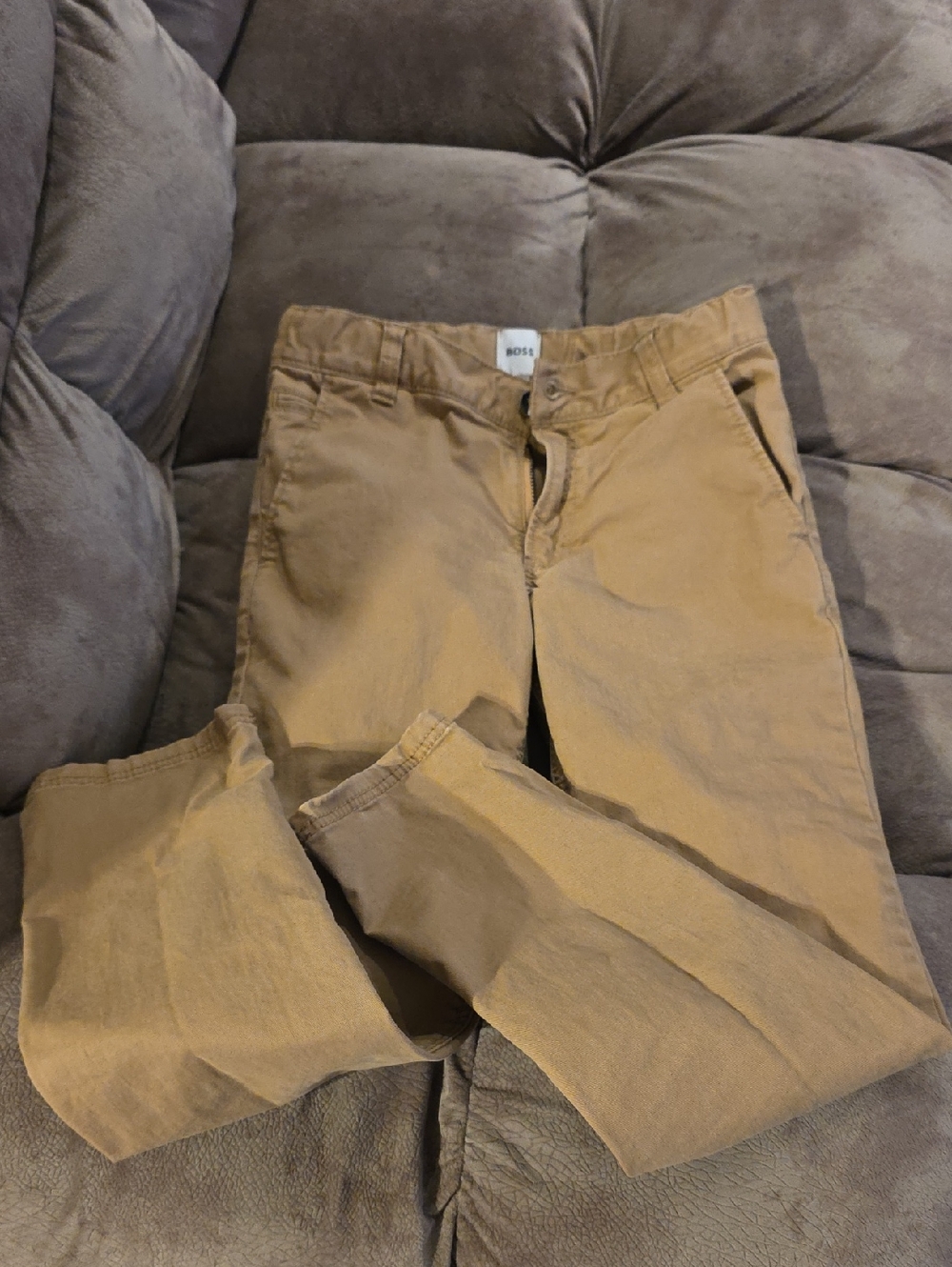 BOSS Boy's Khaki Chino Pants - Tan